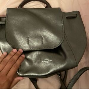 Coach Dark Gray Leather Backpack